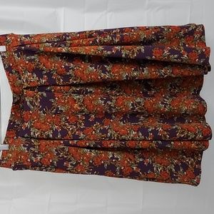 Orange floral skirt L